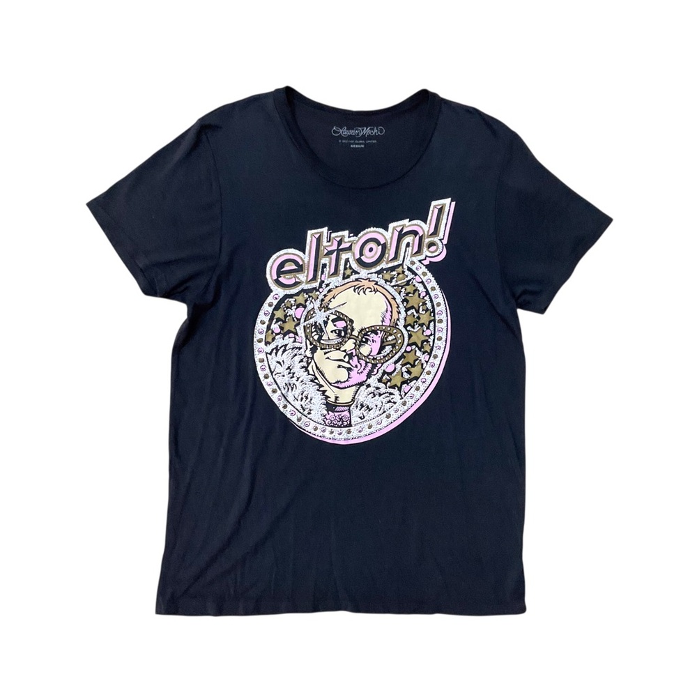 🆕 Lauren Moshi Elton John Swarovski Crystal Tee